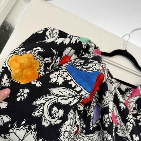 NWT Mara Hoffman Nomi Fitted Mini Dress Sz 2 Black Multi-colored Allover Print - Picture 3 of 10